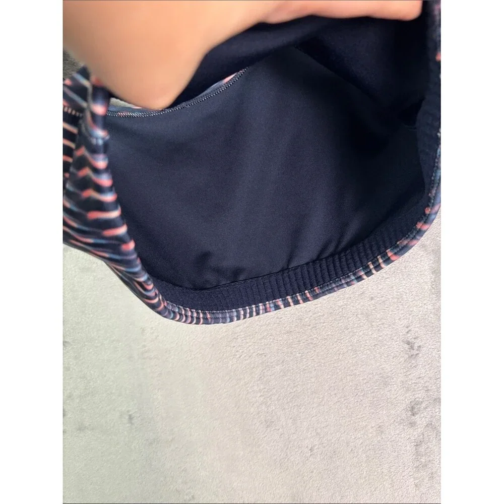 Nike Pink Blue Geometric Logo Sports Bra Size Medium